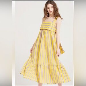 ASOS crop top maxi dress yellow size US 8